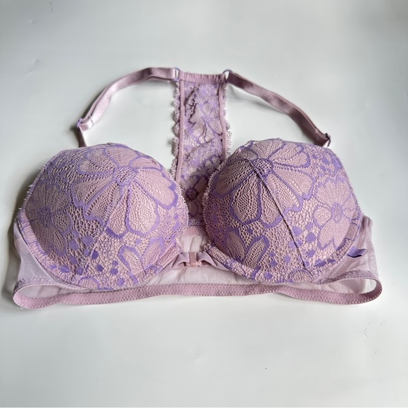 Victoria's Secret Lavender Lace Push Up Bra 32B - Picture 1 of 12